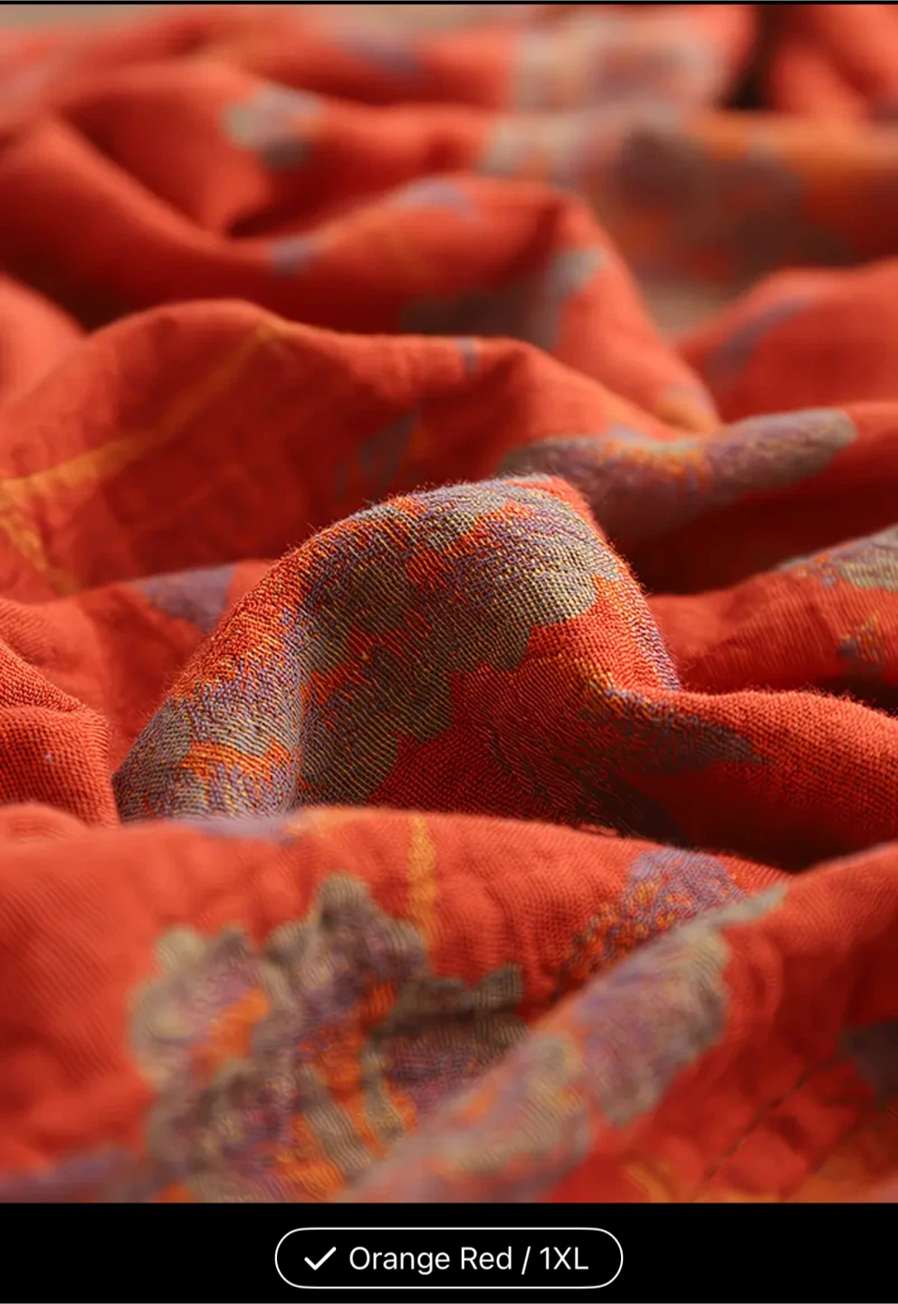 Beautiful Orange Red Floral Robe - photo 4