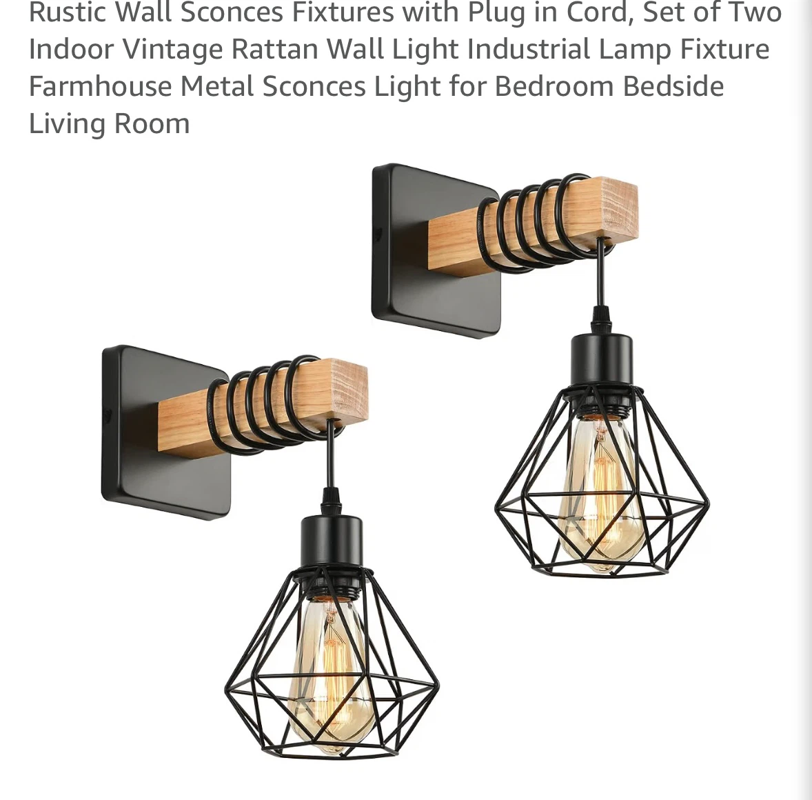 Set of Two Industrial Wall Sconces