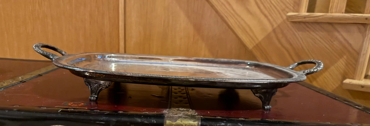 Vintage Silver-Plated Ornate Serving Tray - photo 2