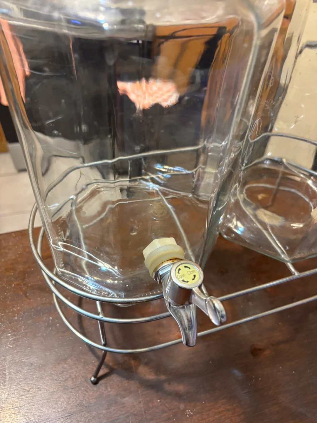 Double Glass Beverage Dispenser with Metal Stand - photo 2