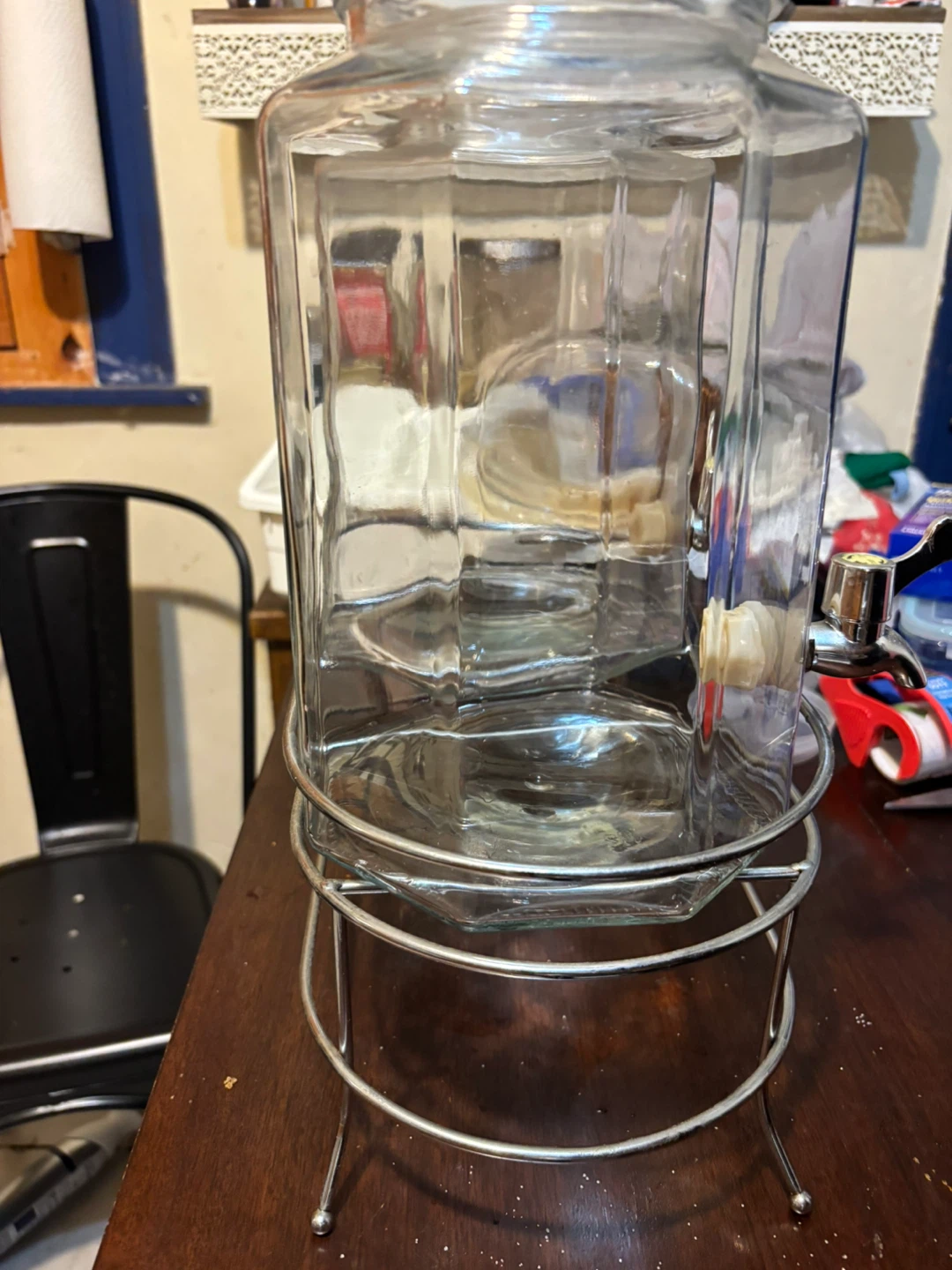 Double Glass Beverage Dispenser with Metal Stand - photo 3