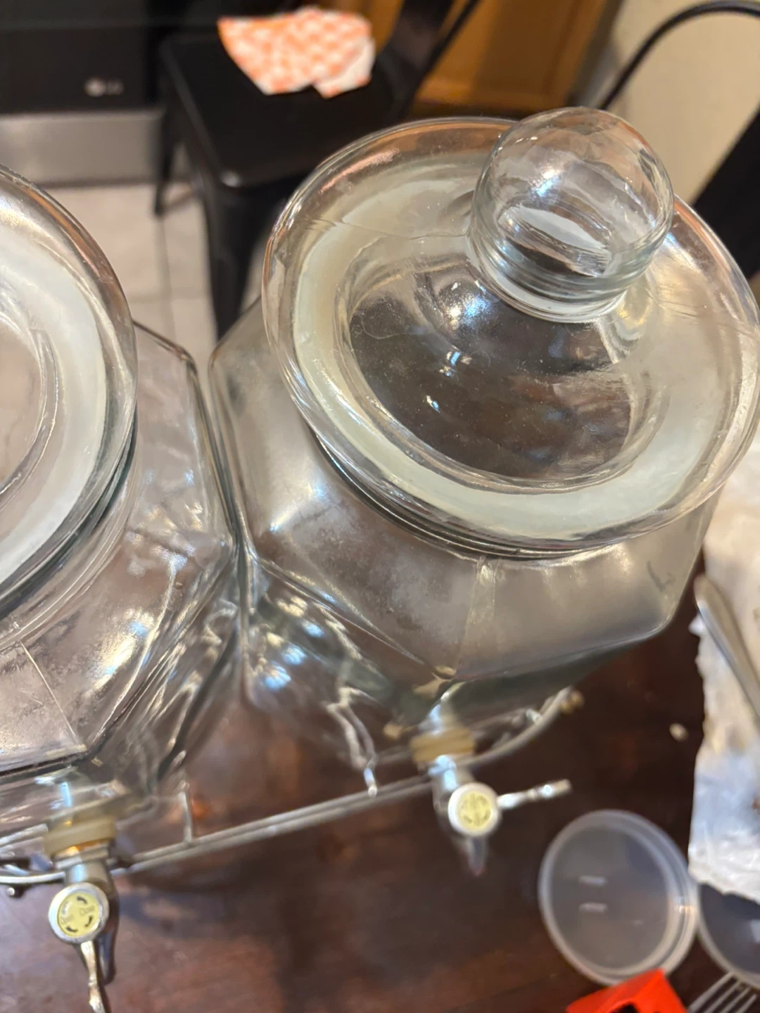 Double Glass Beverage Dispenser with Metal Stand - photo 4