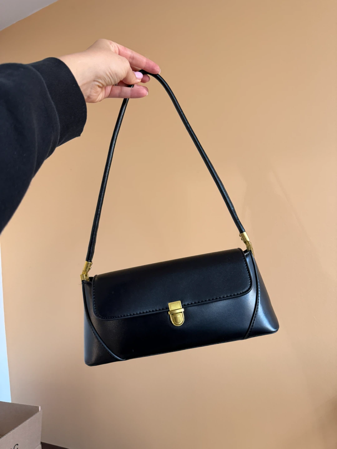 Black structured shoulder bag