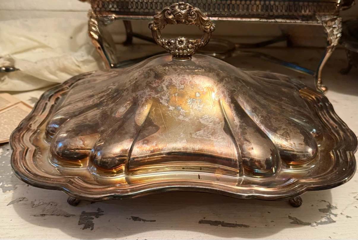 Vintage Silver Plated Serving Dish with Lid