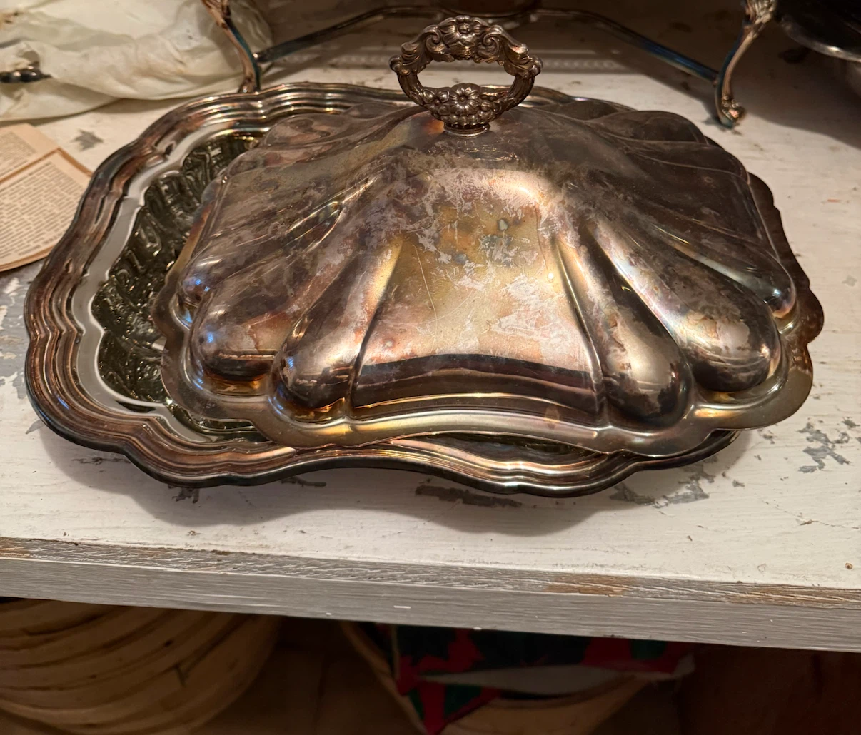 Vintage Silver Plated Serving Dish with Lid - photo 3