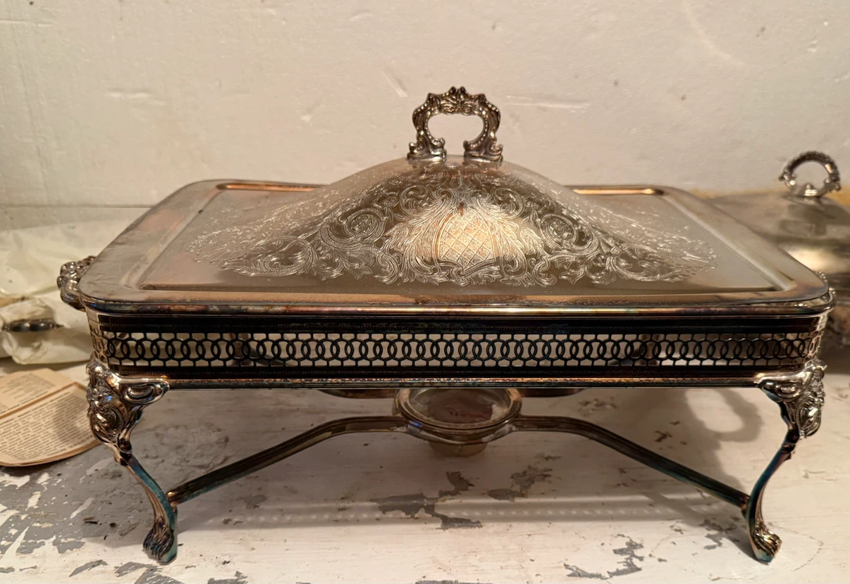 Vintage Silver Plated Chafing Dish