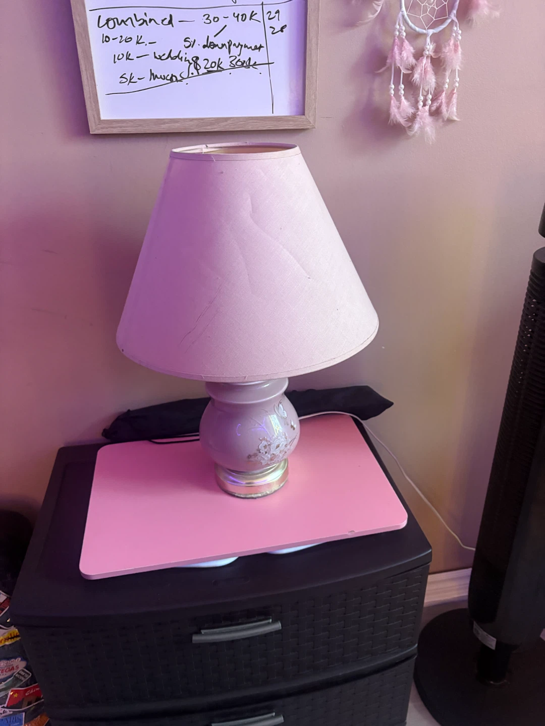Vintage Style Pink Table Lamp