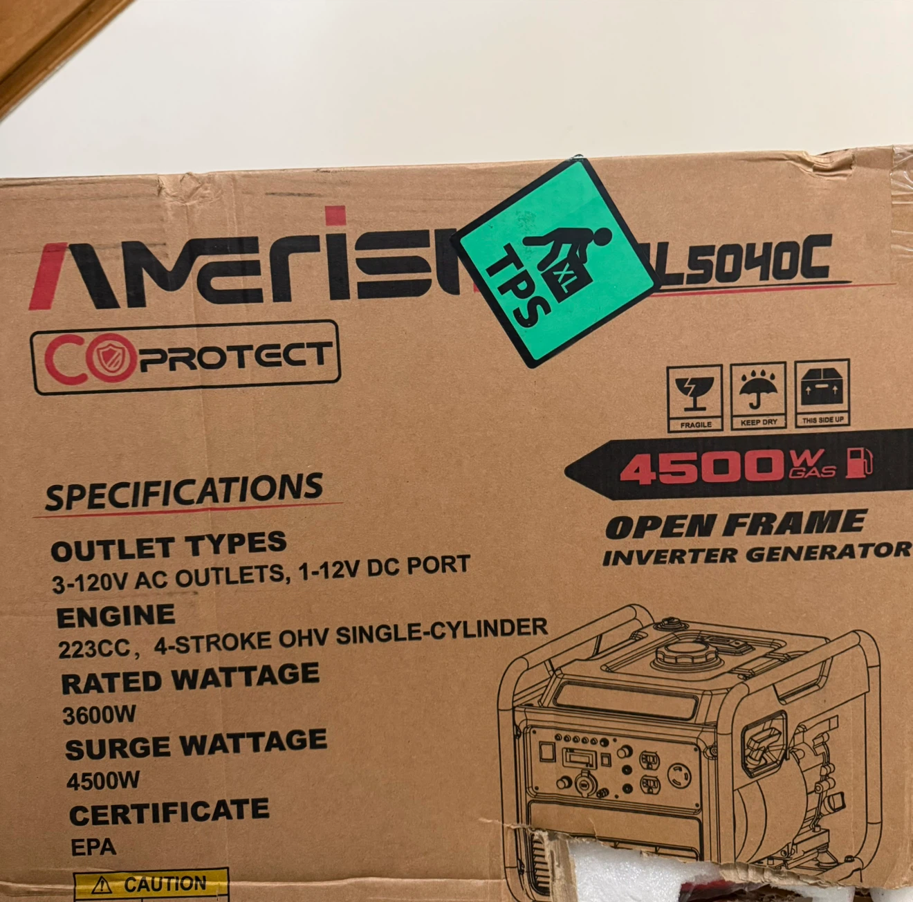 Amerisun 4500W Open Frame Inverter Generator - photo 2