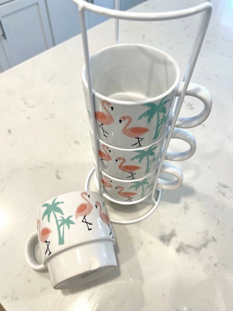 Set of 4 Flamingo Mug Tower with Holder - photo 2