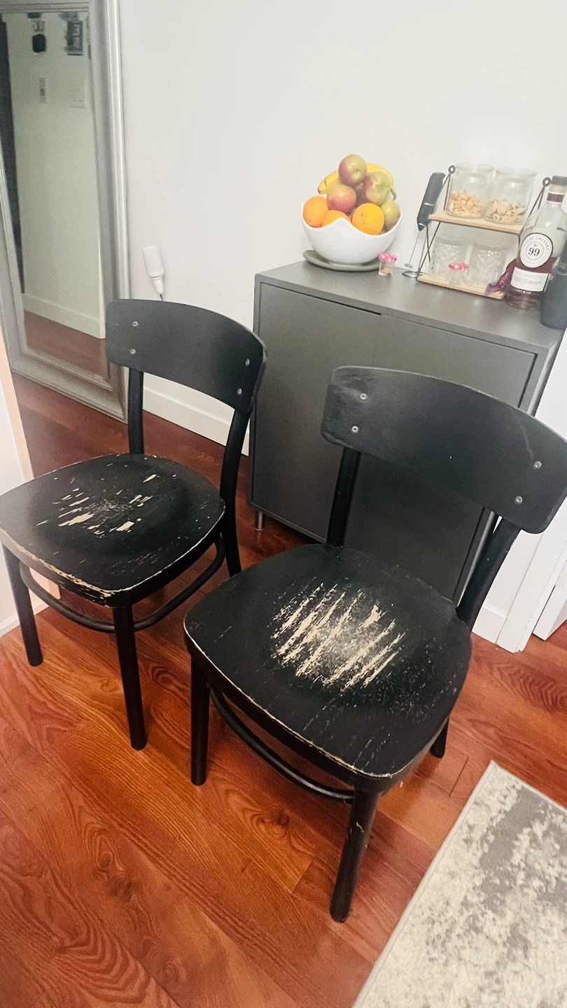 Two Black Wooden Chairs - photo 2