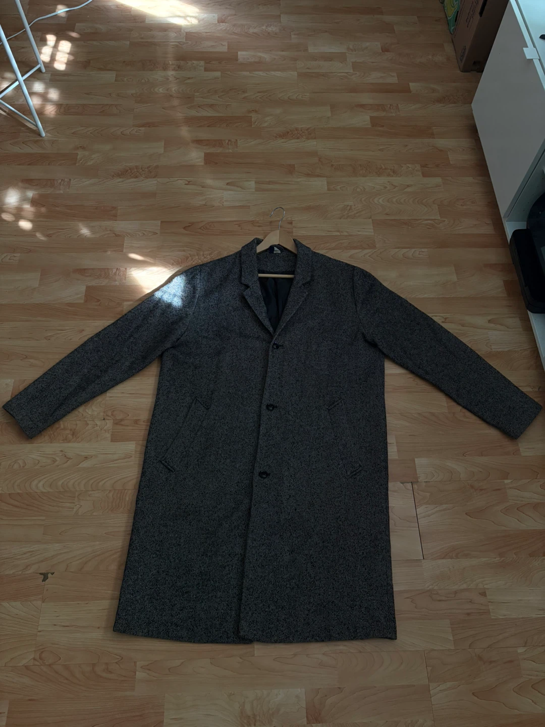 H&M DIVIDED Herringbone Overcoat