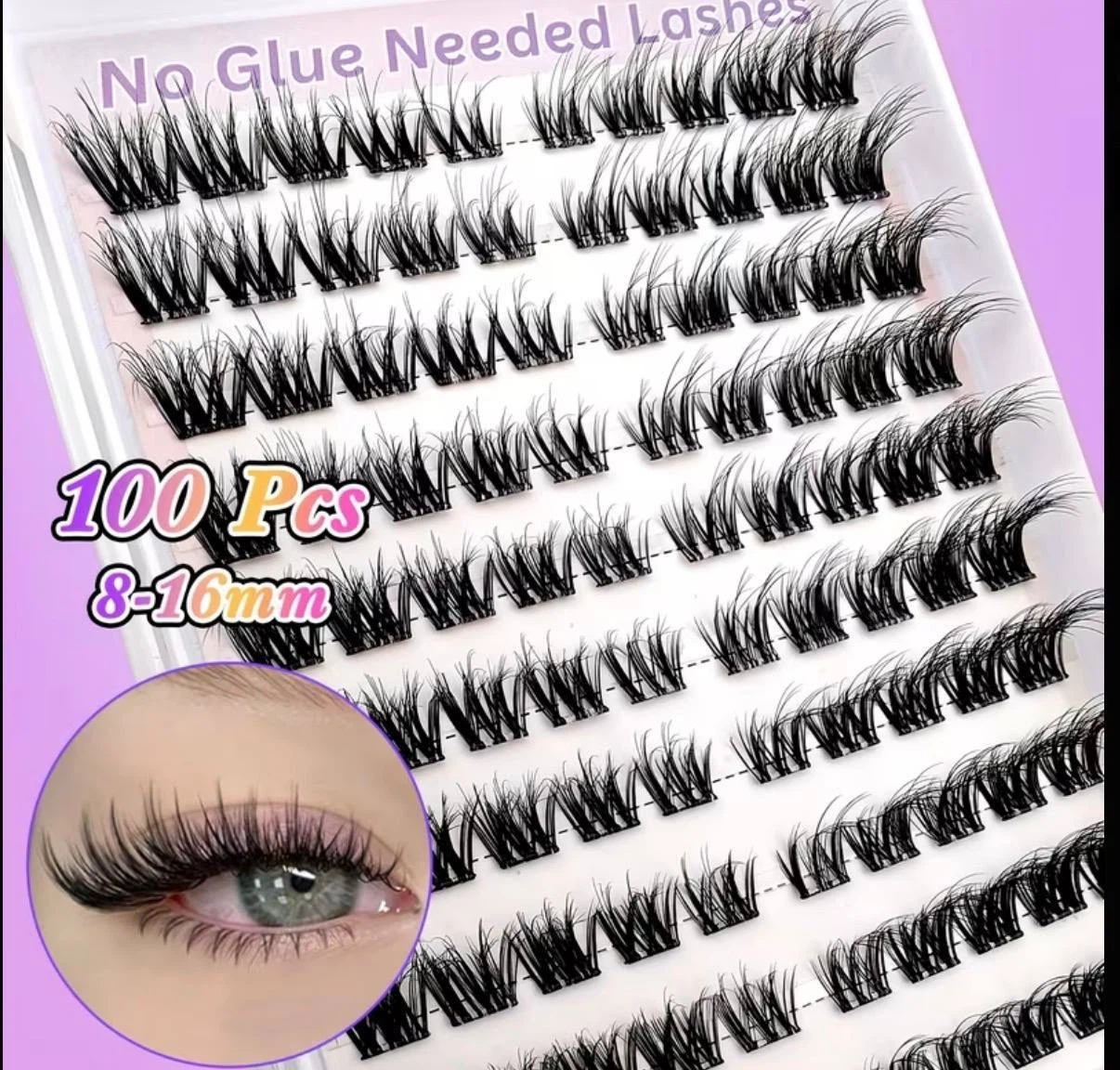 No Glue Needed Cluster Lashes – 100 PCS - photo 4
