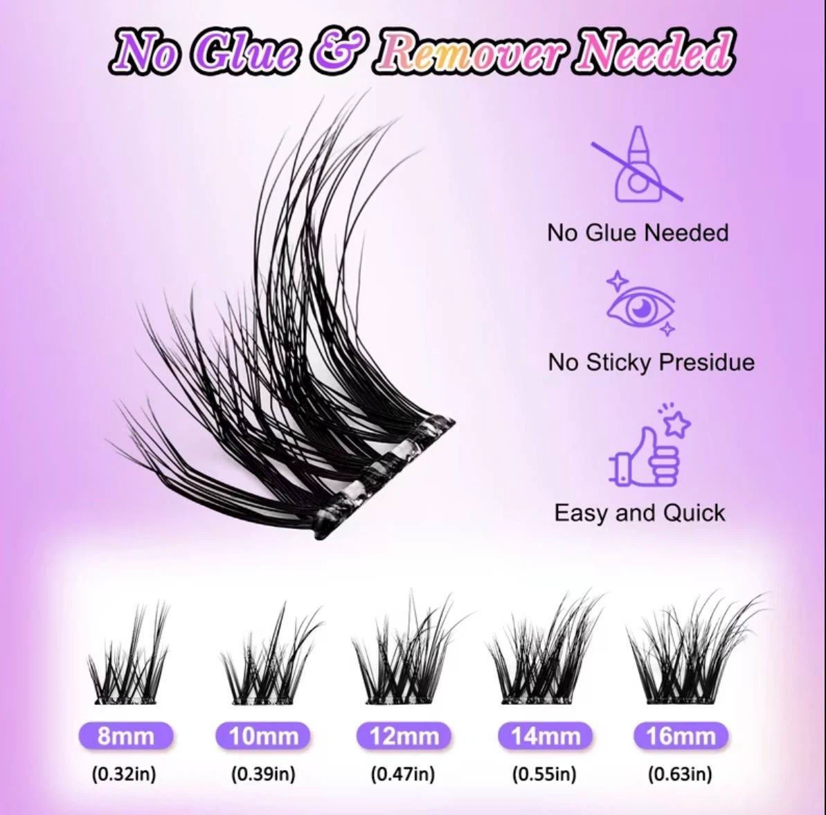 No Glue Needed Cluster Lashes – 100 PCS - photo 5