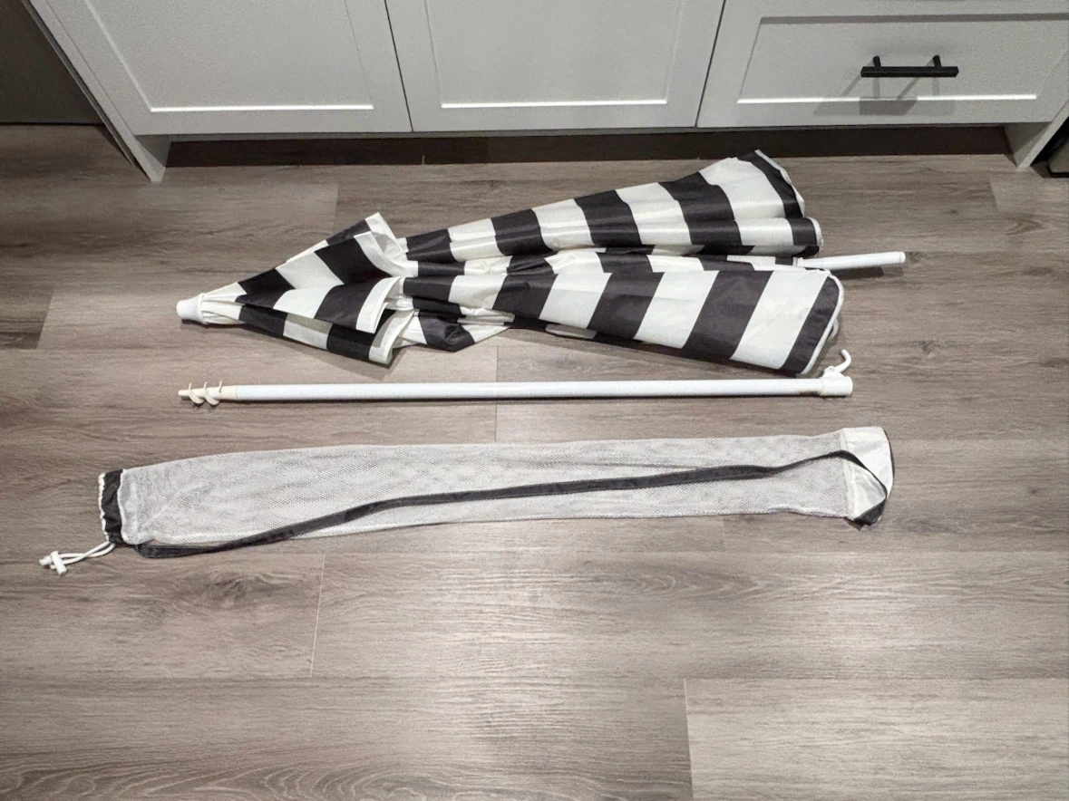 Beach Umbrella Large , Navy blue and white stripe - photo 3