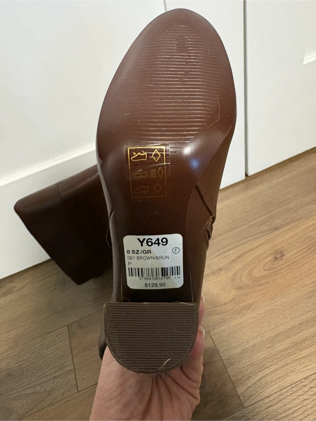 Brown Knee-High Boots Size 8 with 4in heel