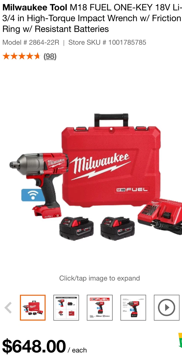 Milwaukee M18 FUEL 3/4 in Impact Wrench Kit