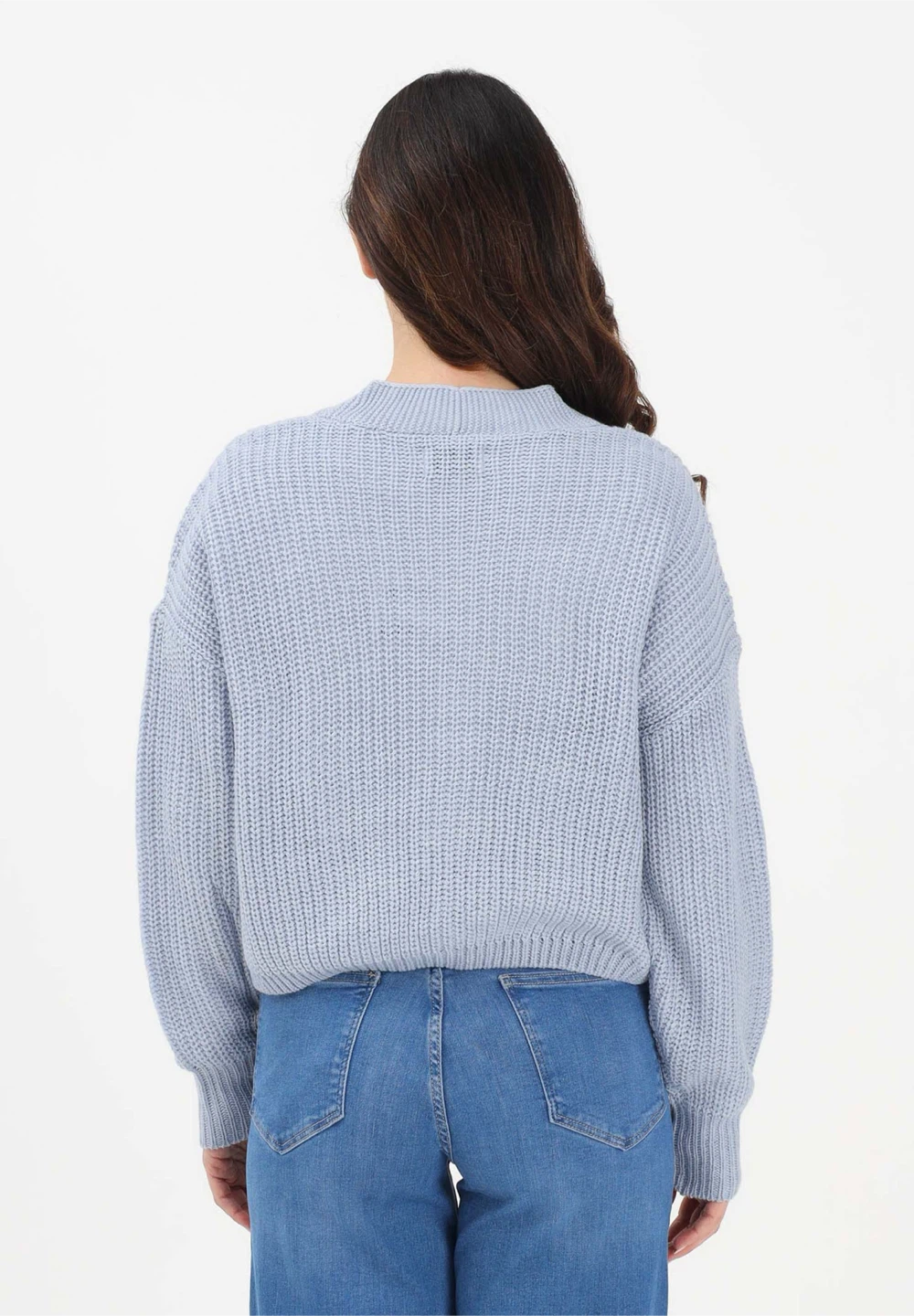Zebra Fashion Light Blue Cropped Knit Cardigan - photo 4
