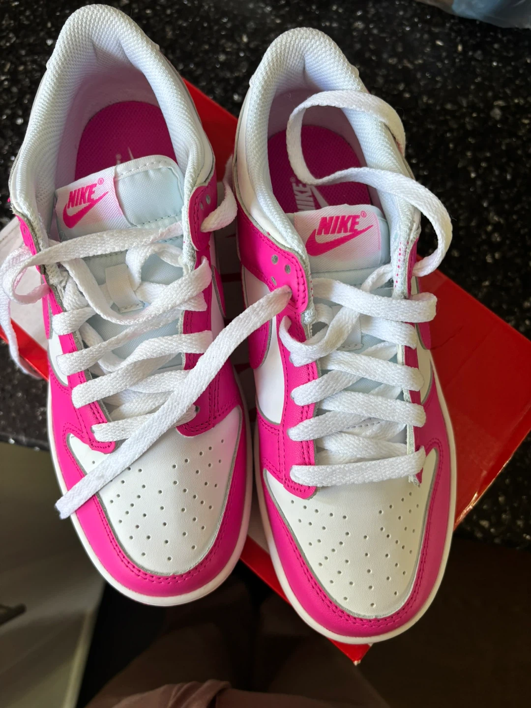Nike Dunk Low GS White/Laser Fuchsia - photo 2