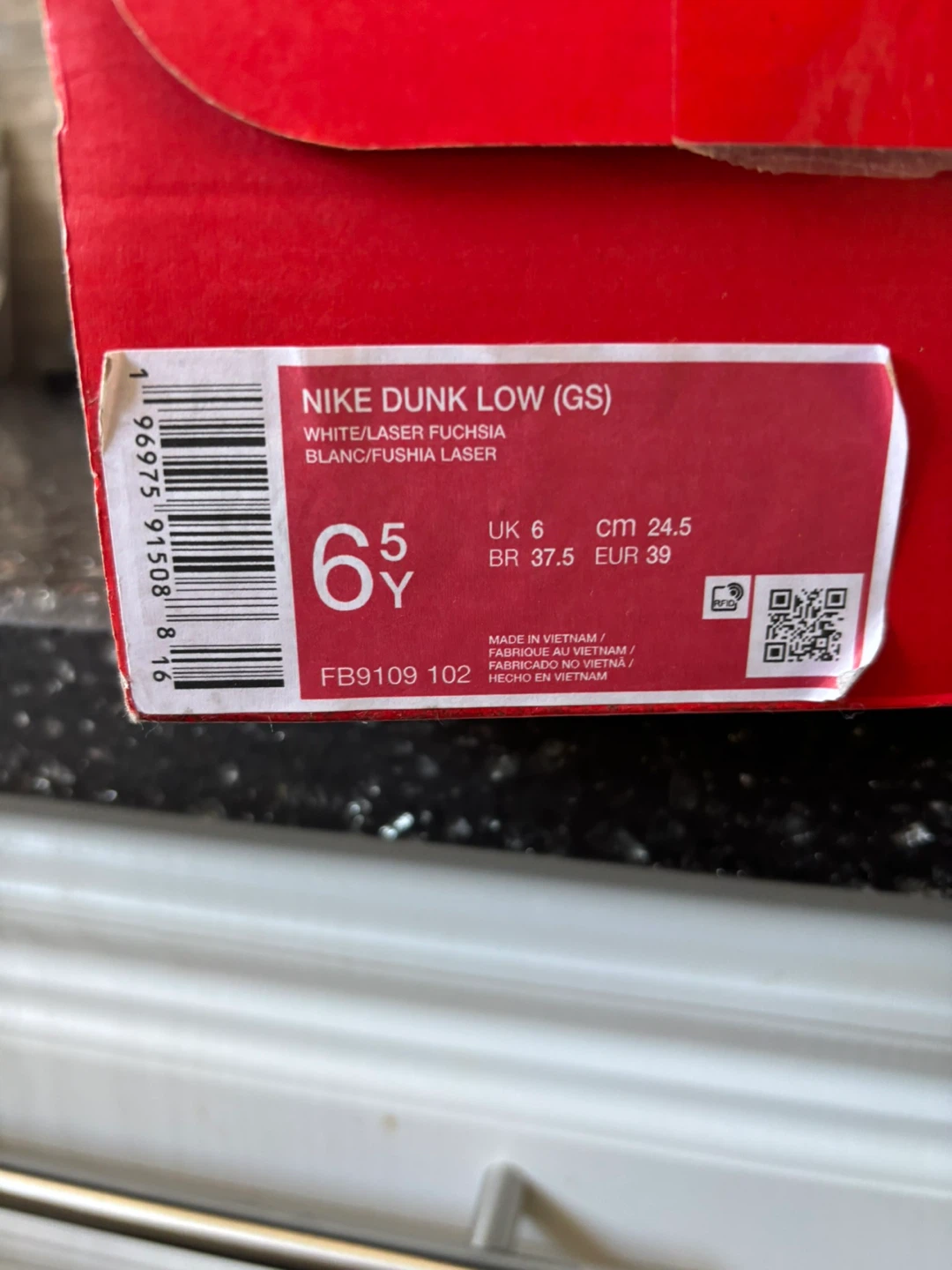 Nike Dunk Low GS White/Laser Fuchsia - photo 4