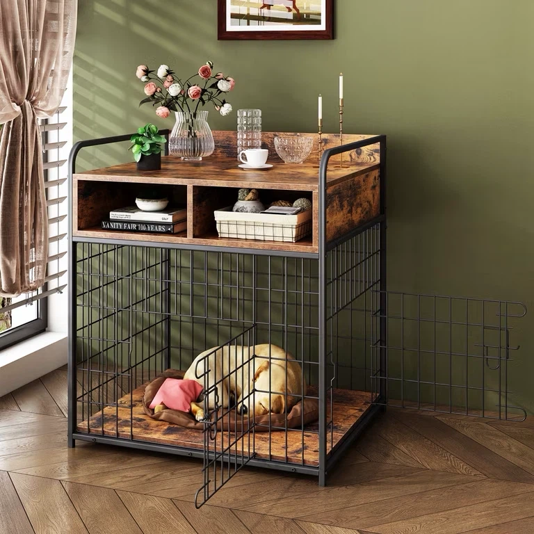 Small Dog Crate Furniture Wood Dog Cage Table