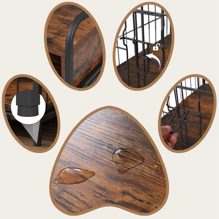 Small Dog Crate Furniture Wood Dog Cage Table - photo 4