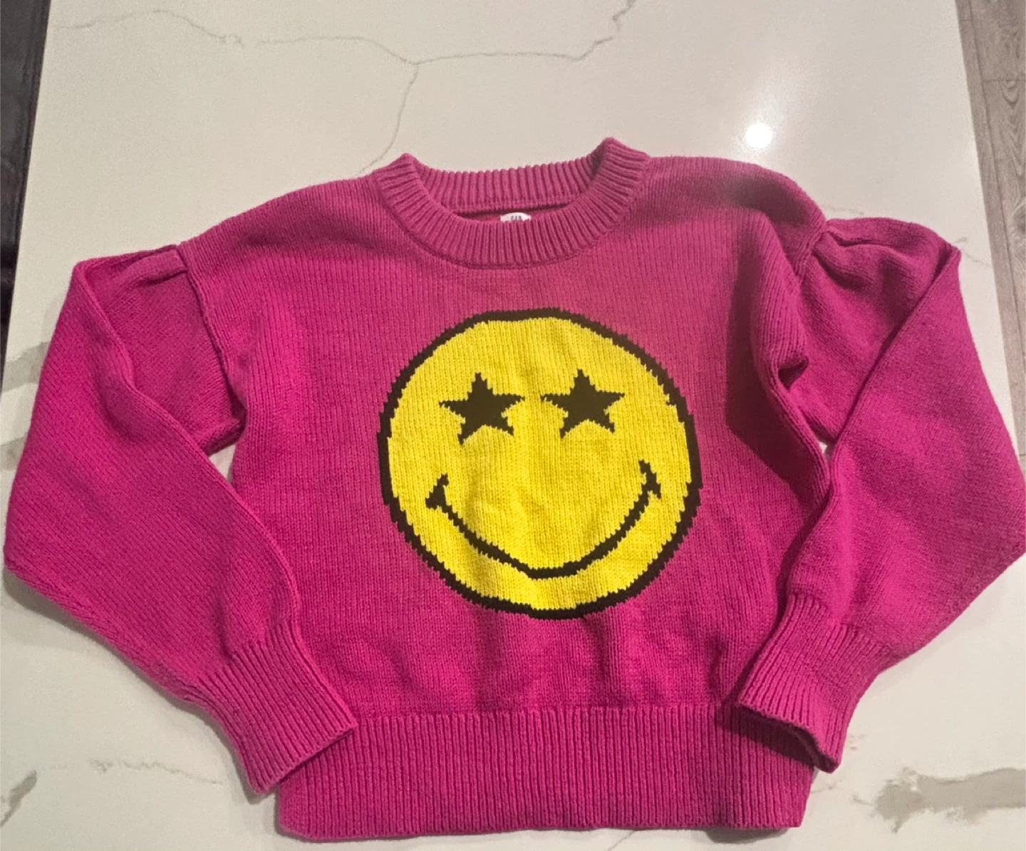 Gap Kids SmileyWorld Size 10 Pink Knit Sweater