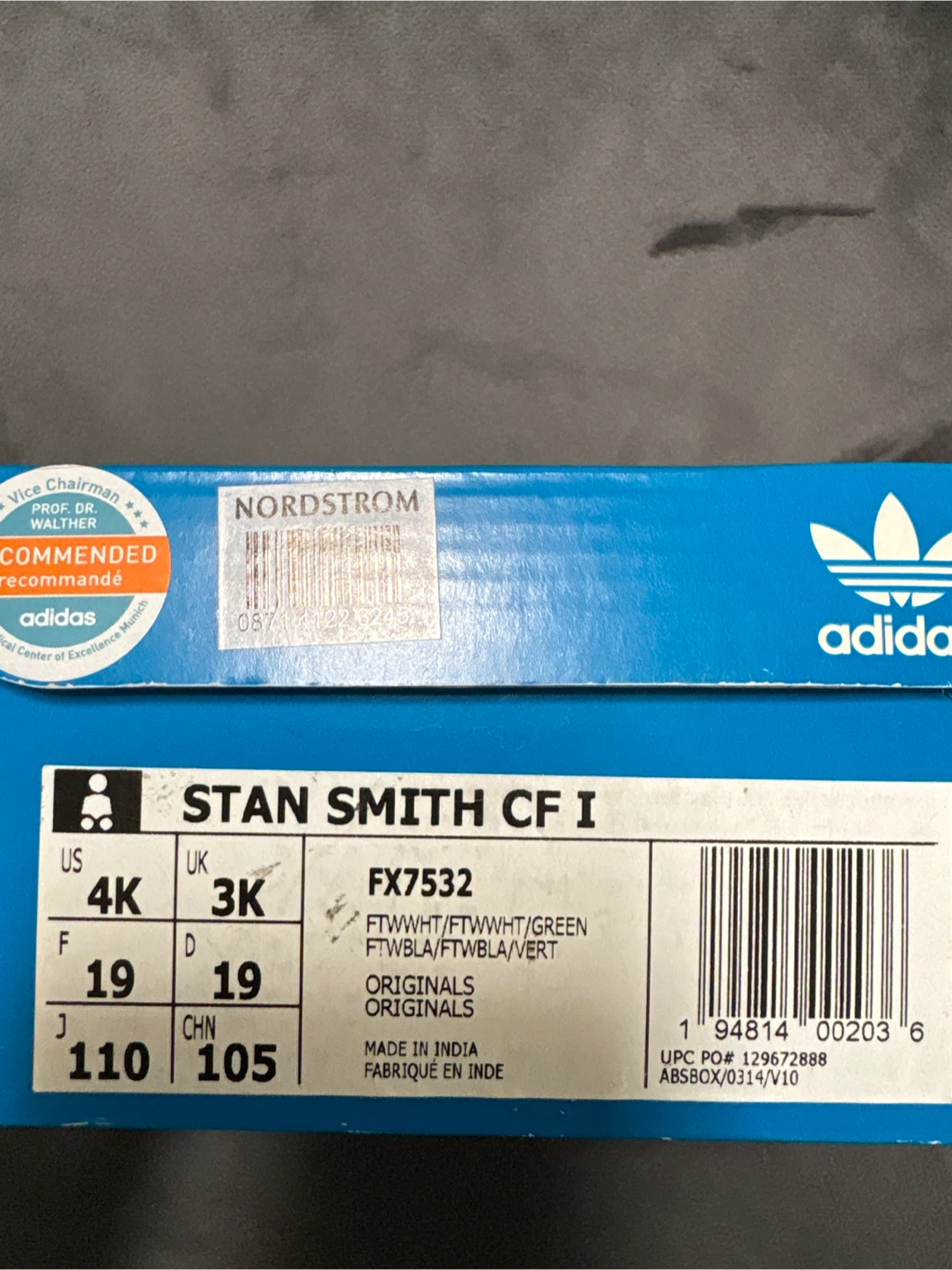 Adidas Stan Smith CF I Toddler Shoes Size 4K - photo 3