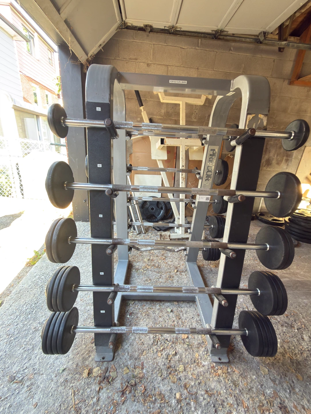Precor EZ Curl Bar Rack with Barbells - photo 2
