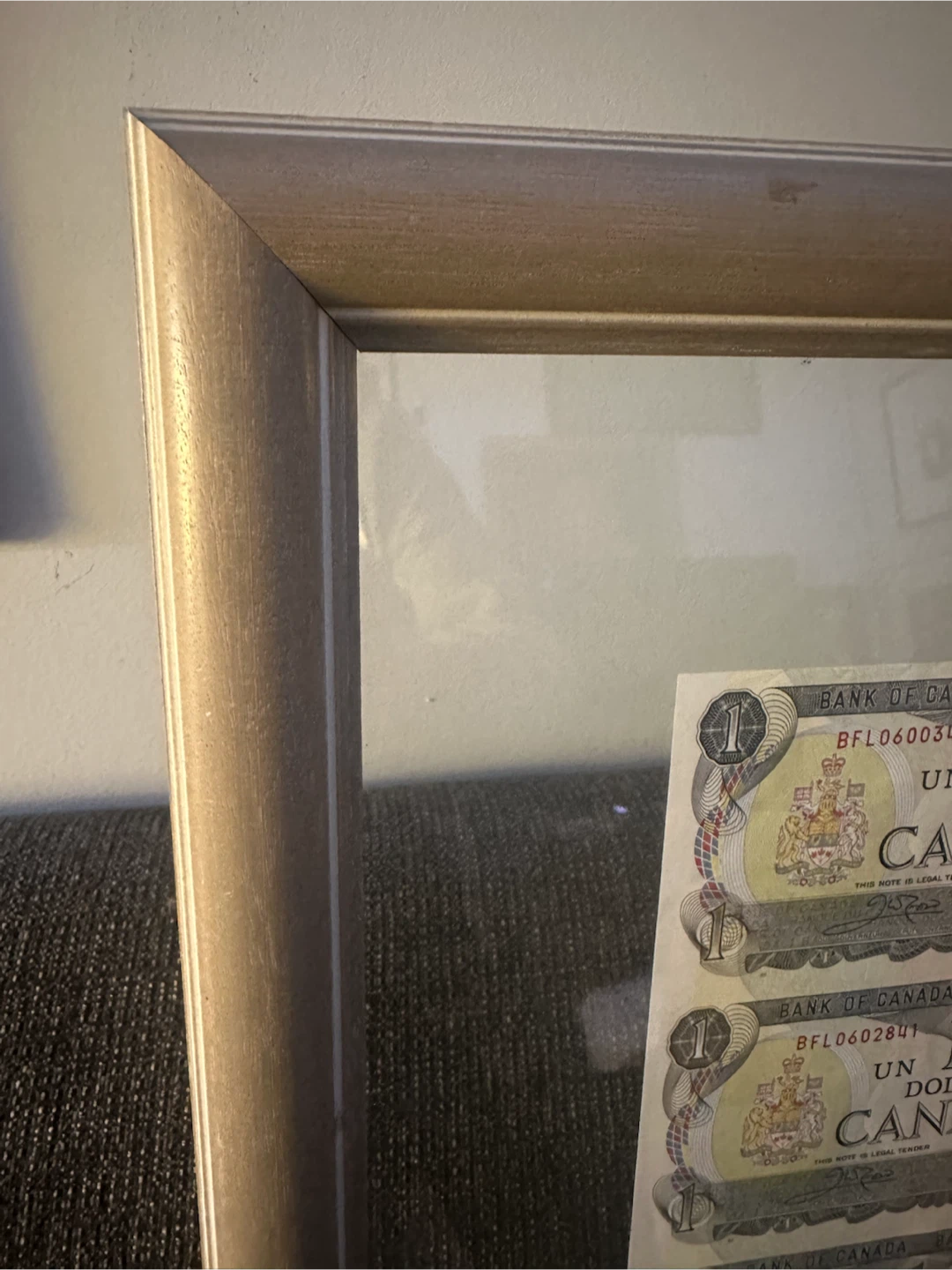 Framed Sheet of Canadian $1 Bills - photo 4