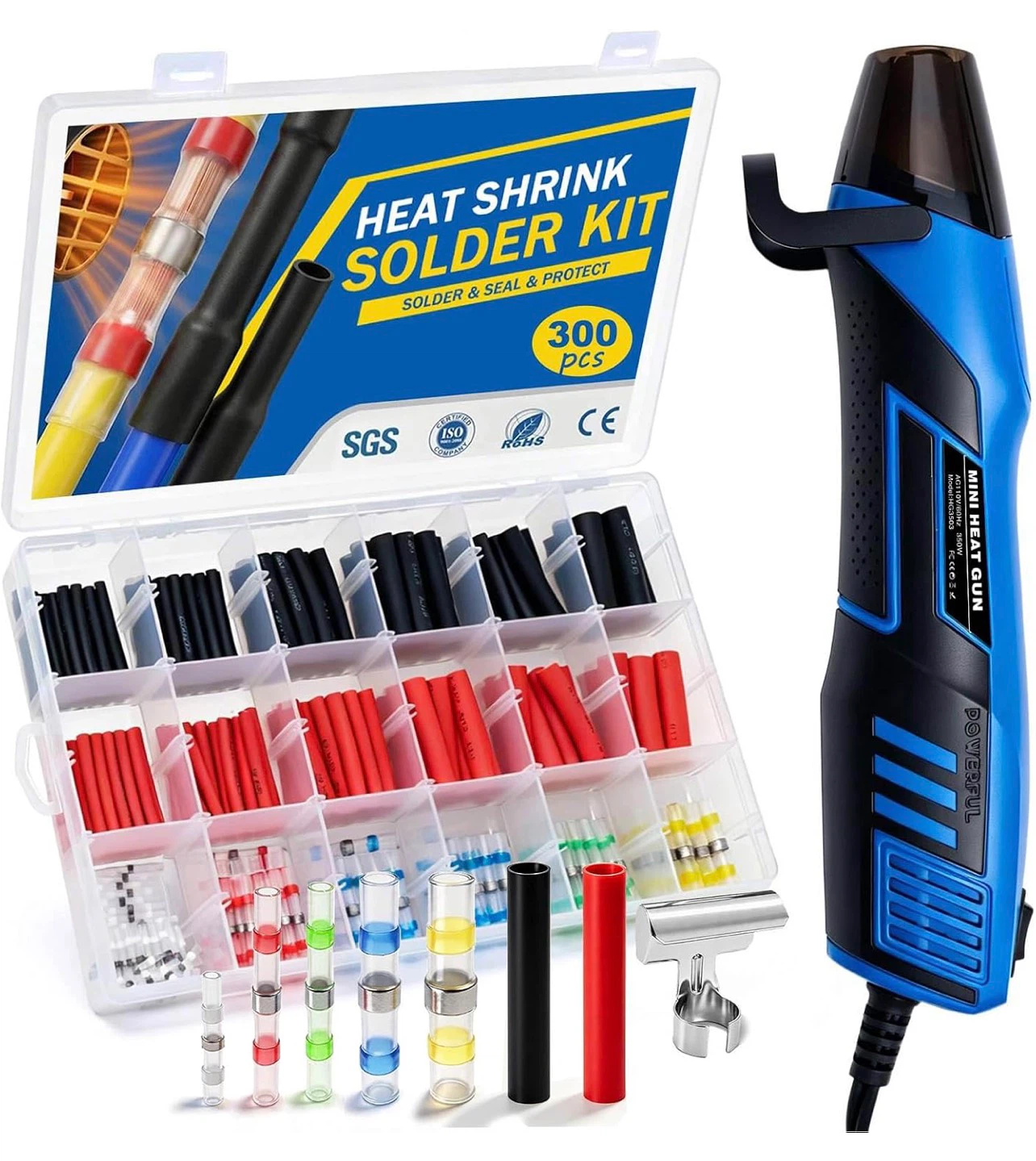 Mini Heat Gun and 300-Piece Wiring Kit