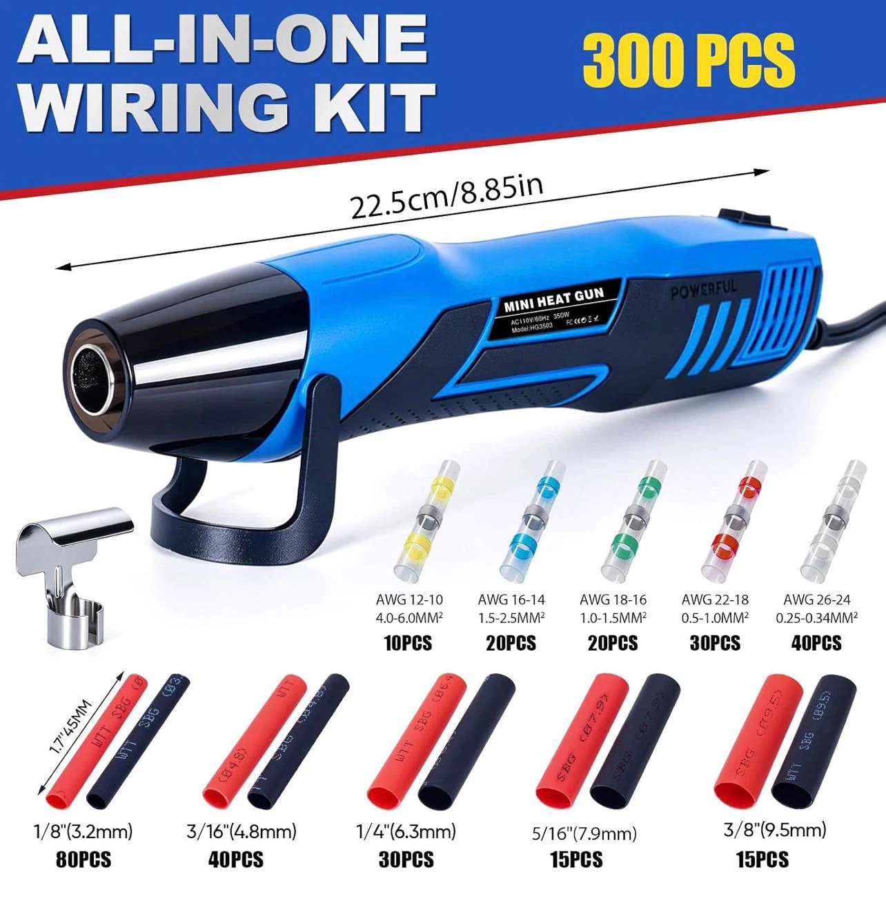 Mini Heat Gun and 300-Piece Wiring Kit - photo 2