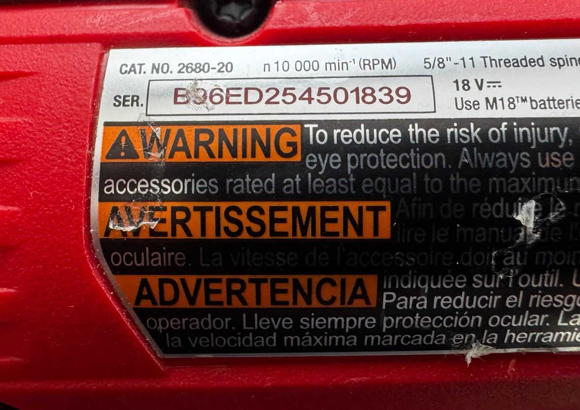 🔥 Milwaukee M18 Grinder Bare Tool (MINT , Warranty to 2030) - photo 3