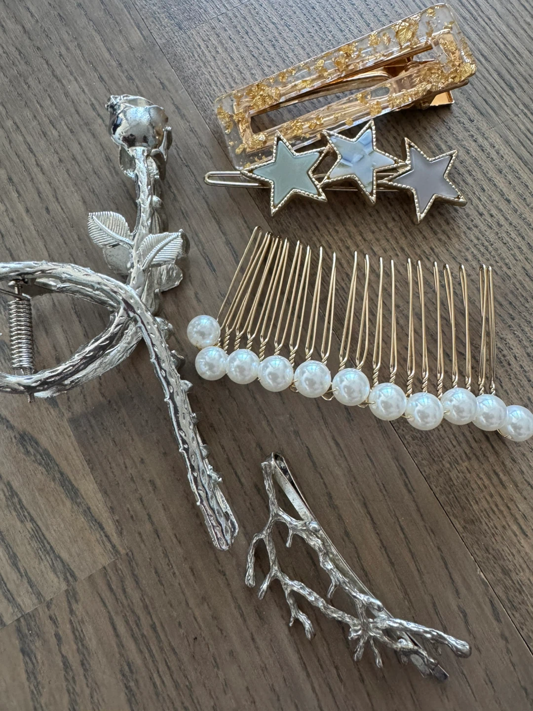 Set of 5 pearl & silver Hair Accessories - photo 3