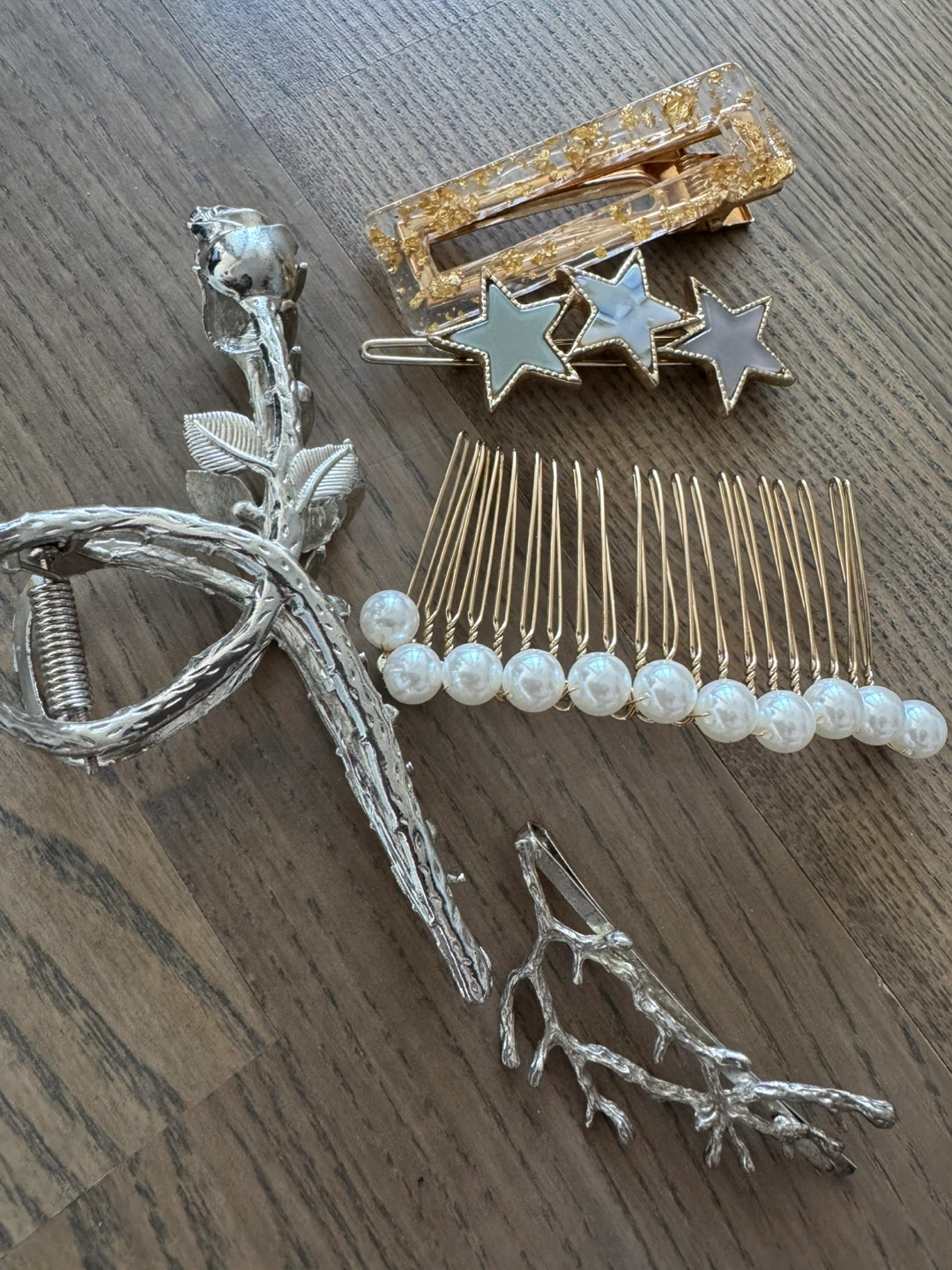 Set of 5 pearl & silver Hair Accessories - photo 4