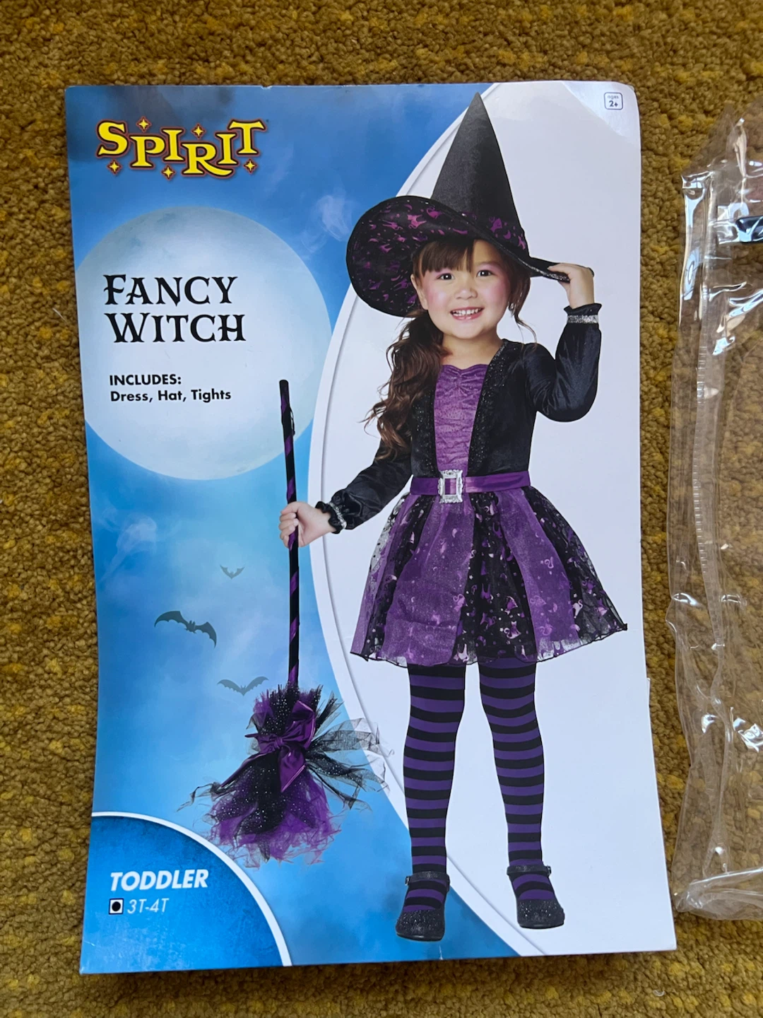 Spirit Halloween Fancy Witch Costume – Toddler 3T-4T 🧙‍♀️💜