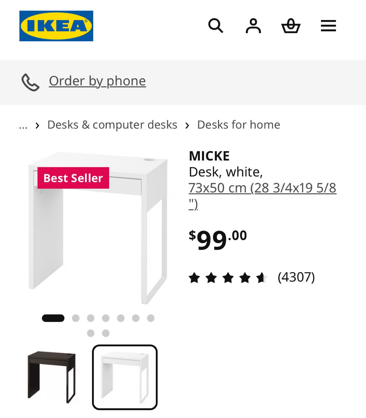 IKEA MICKE desk, white - photo 3