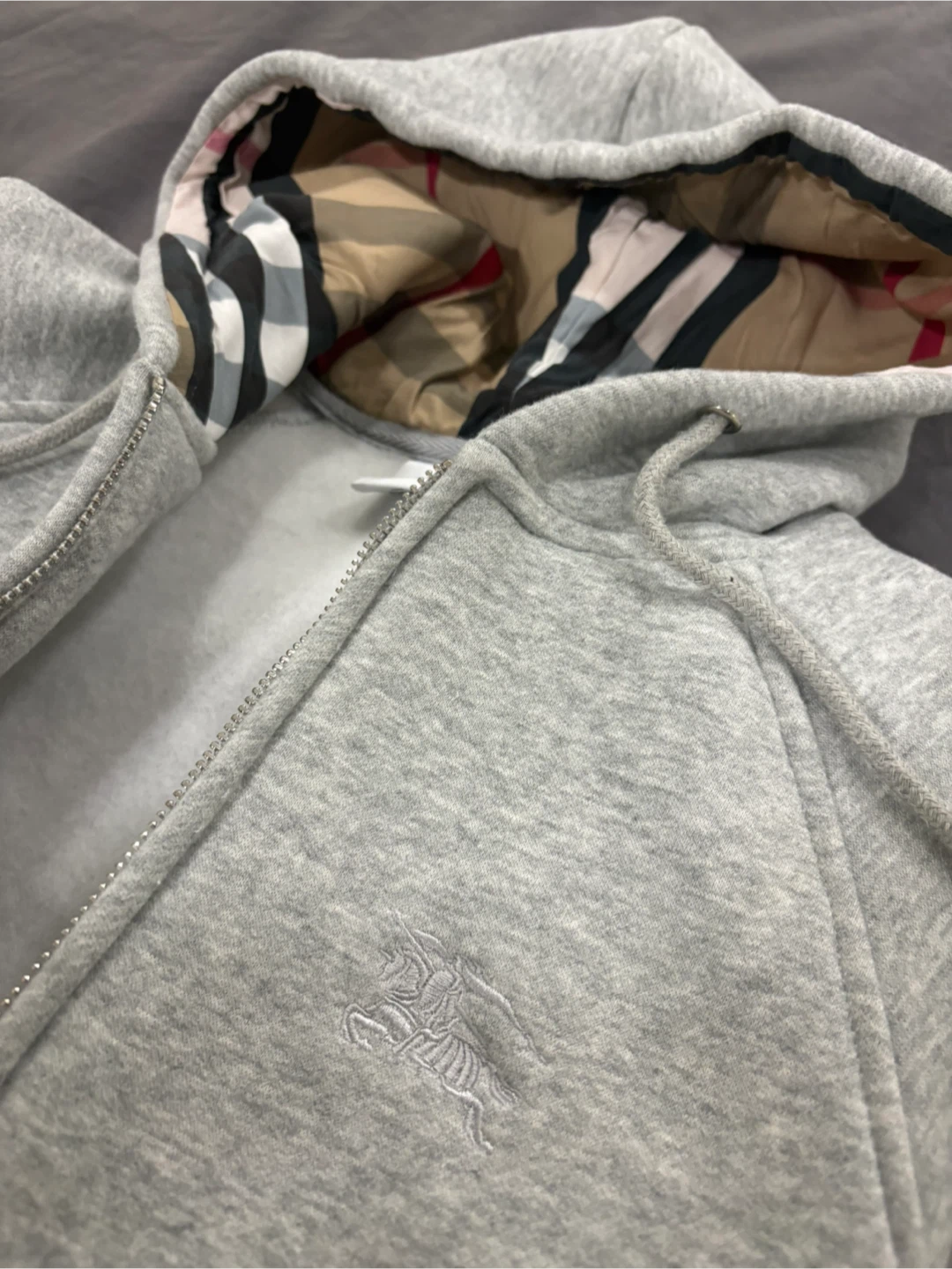 Burberry Grey Zip-Up Hoodie - photo 3