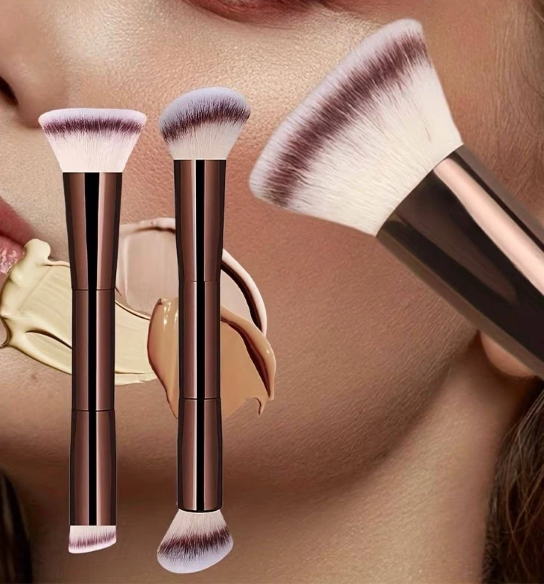 Double-Ended Foundation & Contour Makeup Brush – Set of 2 - photo 5