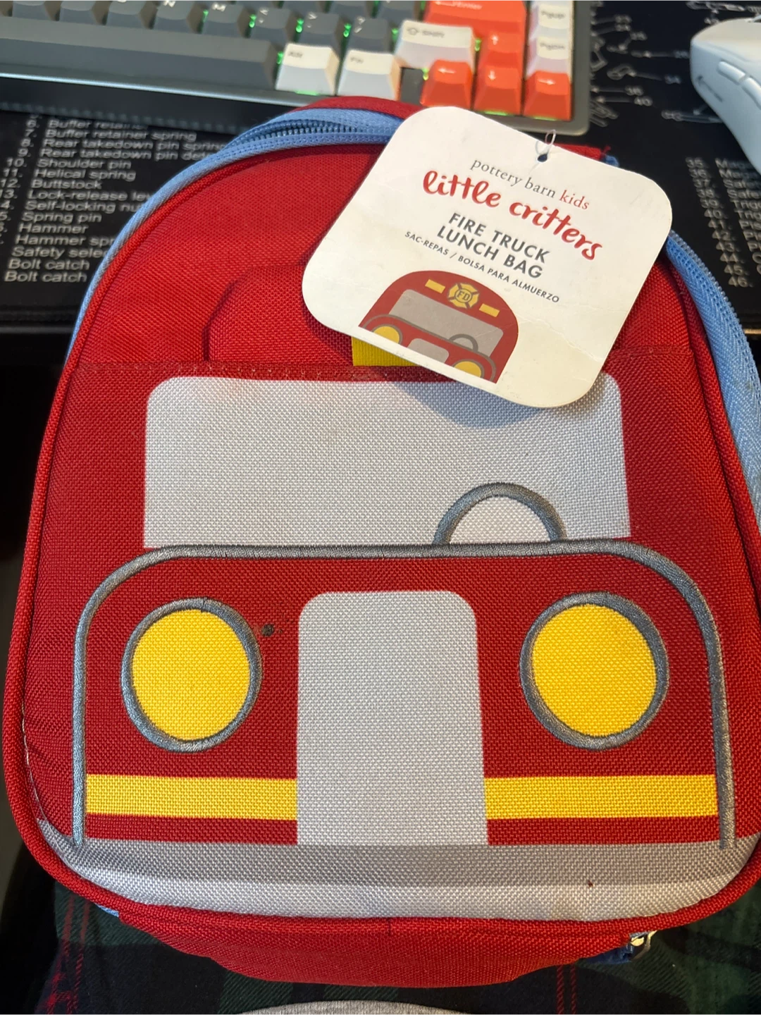 Pottery Barn Kids Fire Truck Lunch Bag