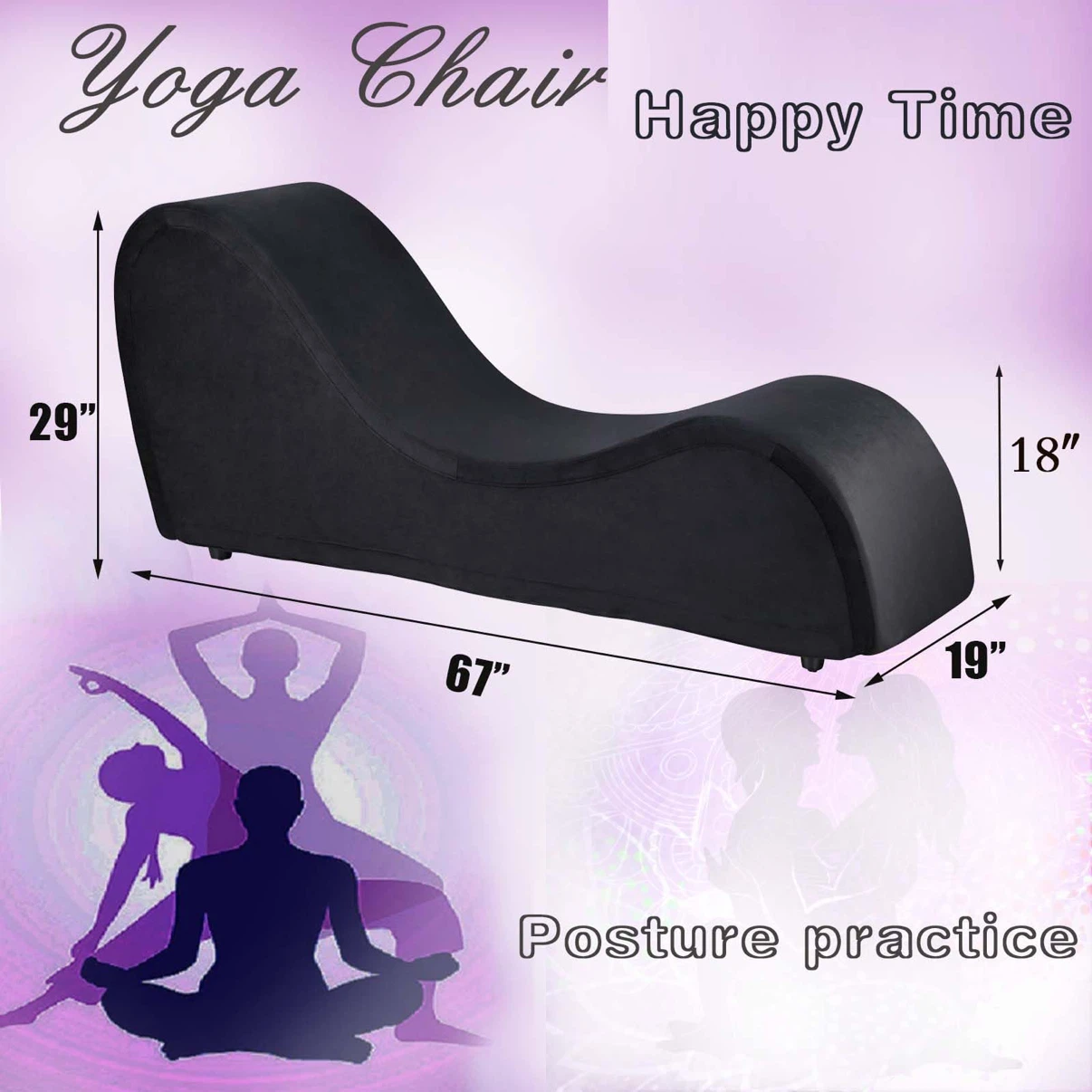 Black Chaise Lounge Chair with Washable Velvet Black Cover - photo 2