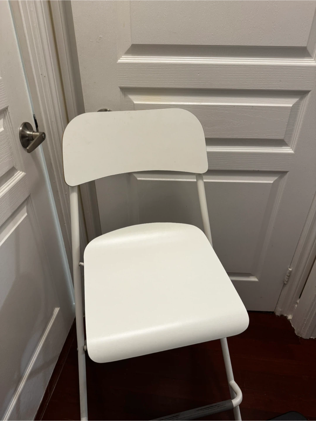 IKEA folding chair and small black stool - photo 3