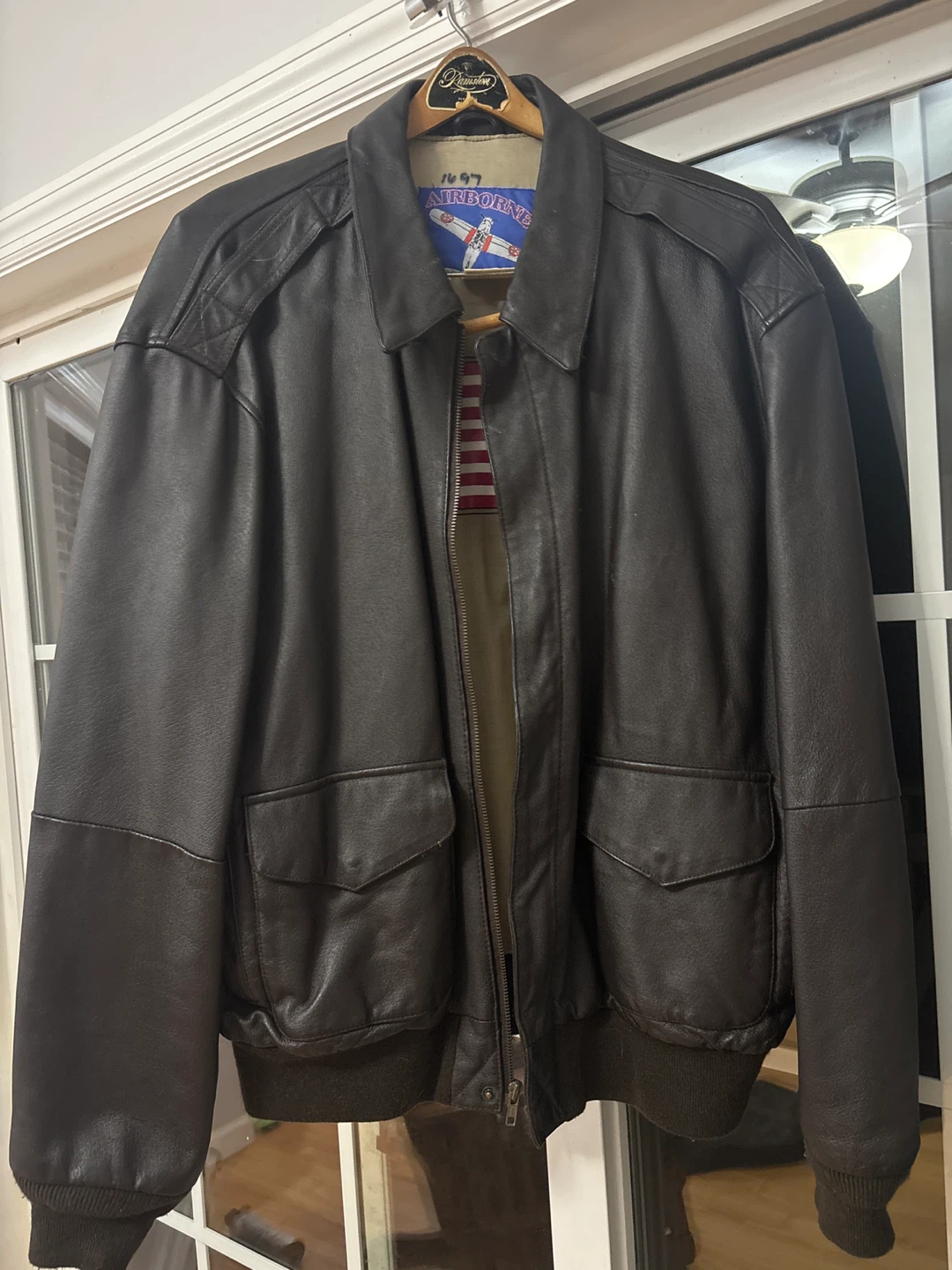 Airborne Genuine Leather Bomber Jacket