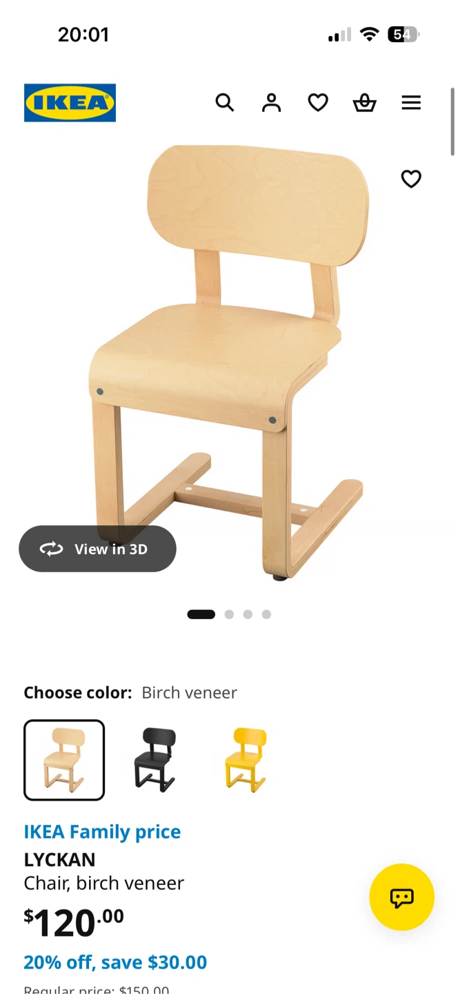 IKEA LYCKAN chair in birch veneer - photo 4