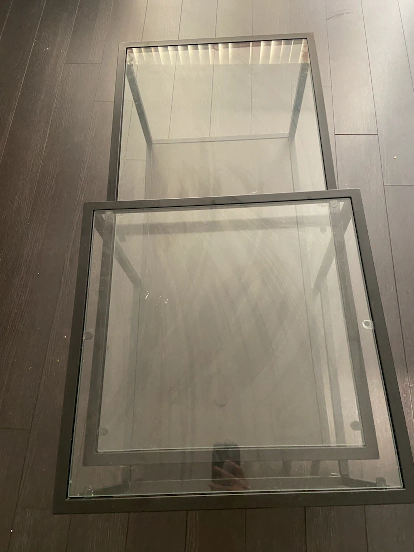 IKEA Coffee Table Glass Top Black Frame - photo 2