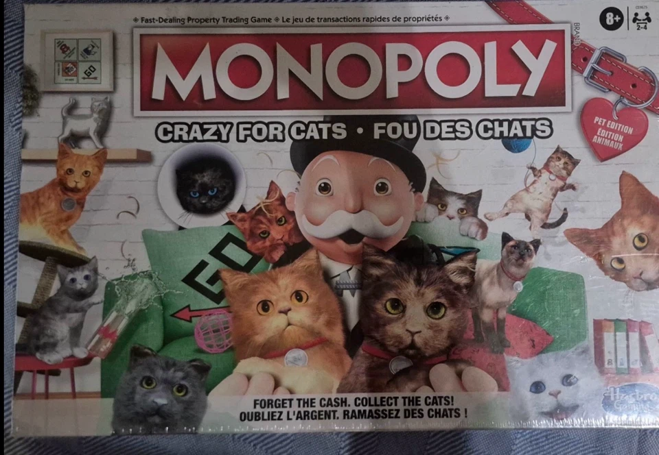 Monopoly Crazy for Cats Edition Board Game