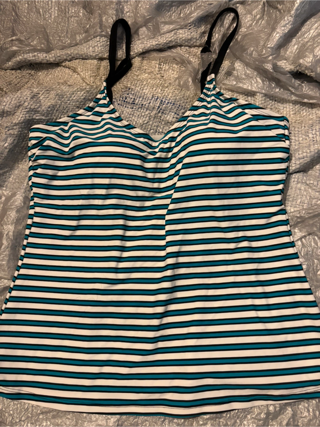 NWOT Christina Striped Tankini swim top XXL