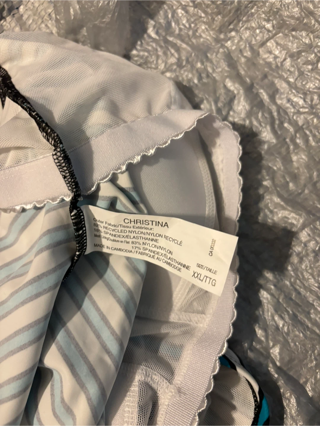 NWOT Christina Striped Tankini swim top XXL - photo 2