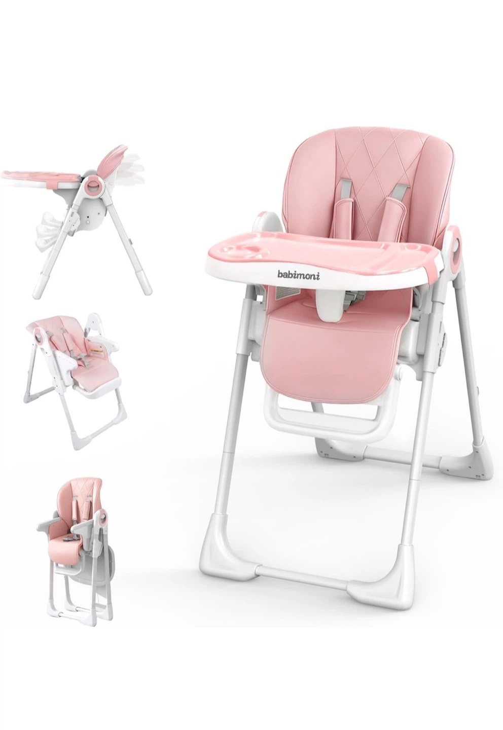 Babimoni Pink Adjustable High Chair