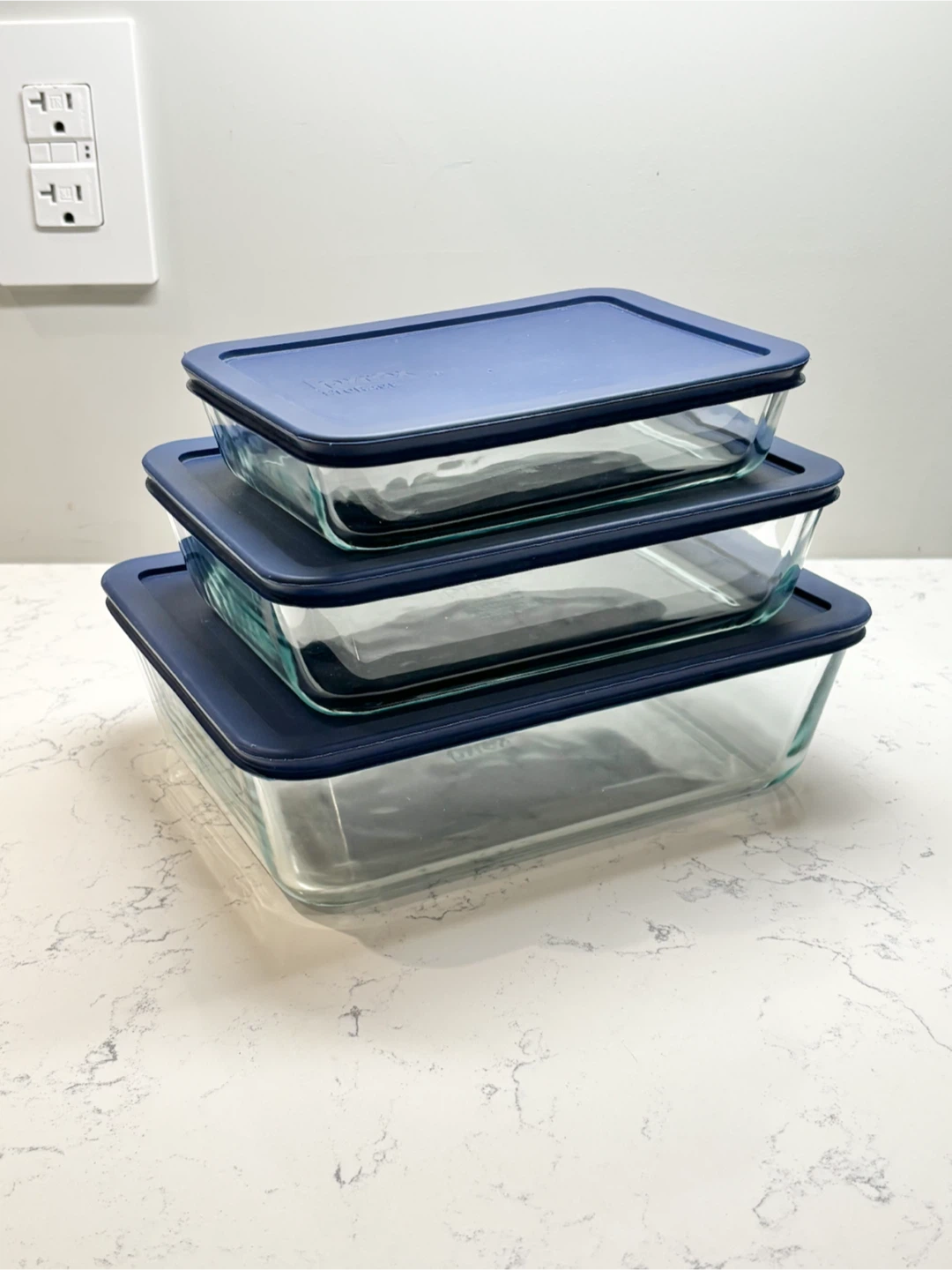 Pyrex Glass Storage Set, 3 Pieces