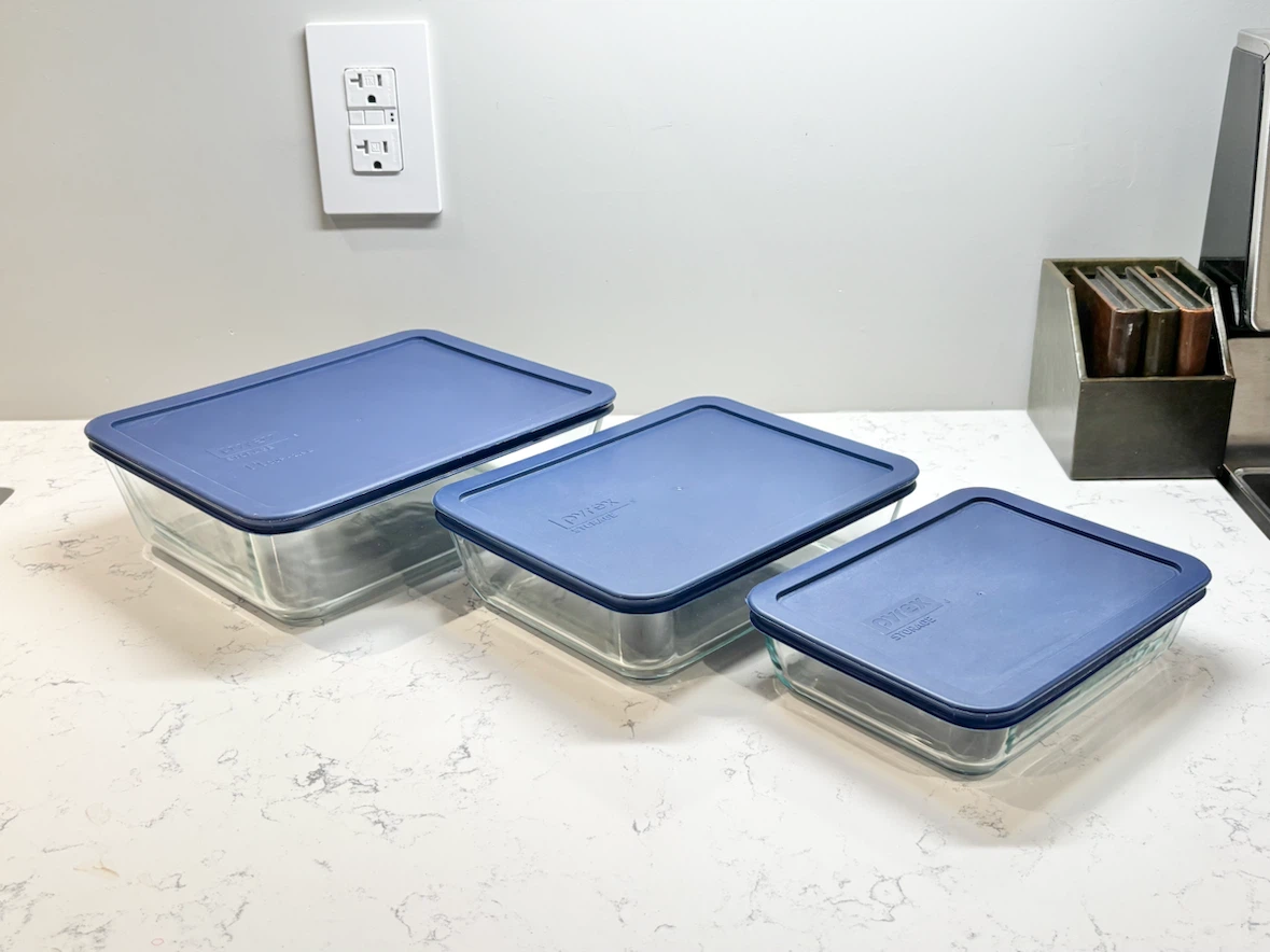 Pyrex Glass Storage Set, 3 Pieces - photo 2